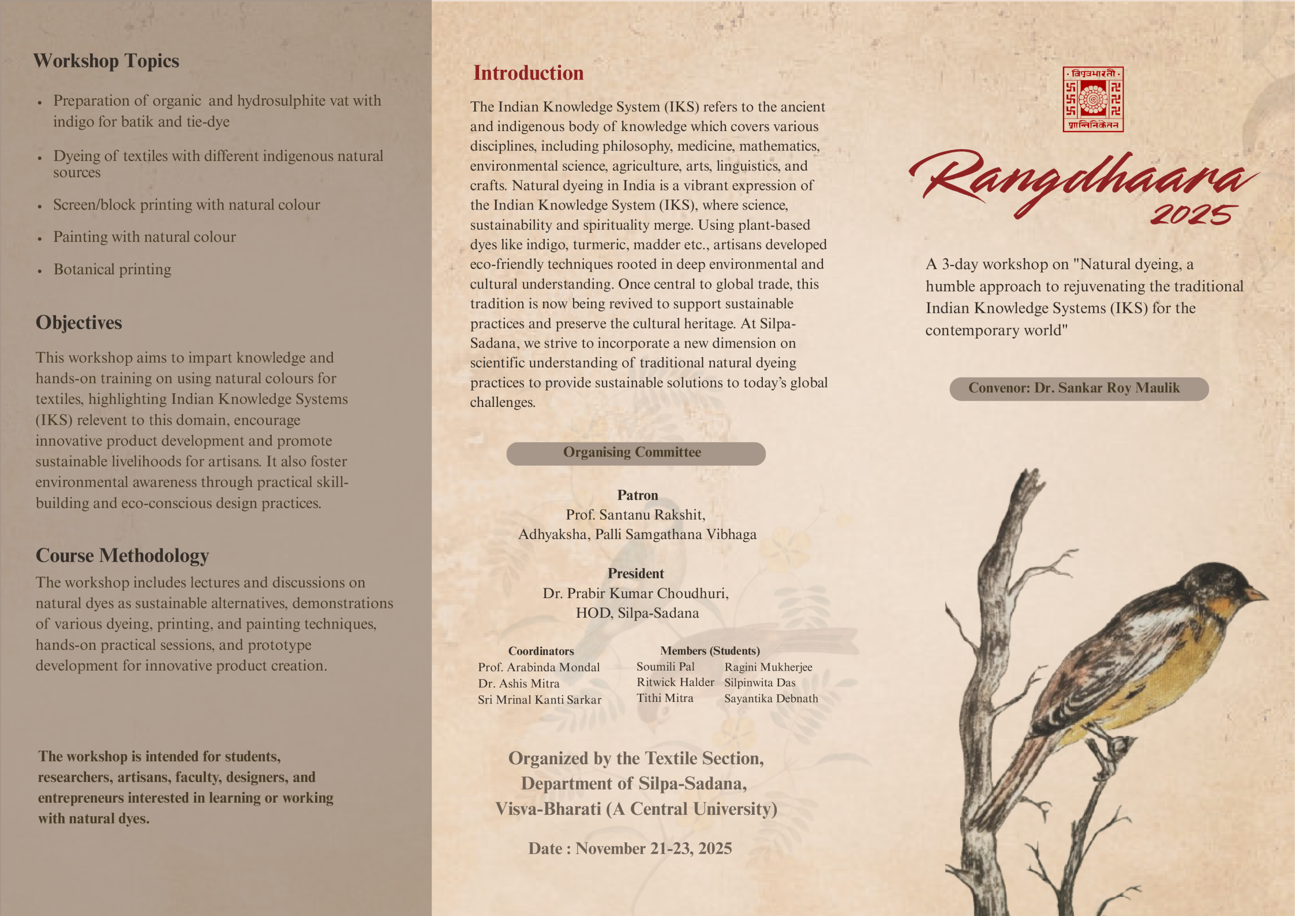 Rangdhaara_2025_Brochure_Workshop_on_Natural_Dyes_Textile_Section_Silpa-Sadana-1