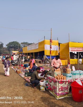 Granthana Vibhaga book stall at Santiniketan Poush mela 2025