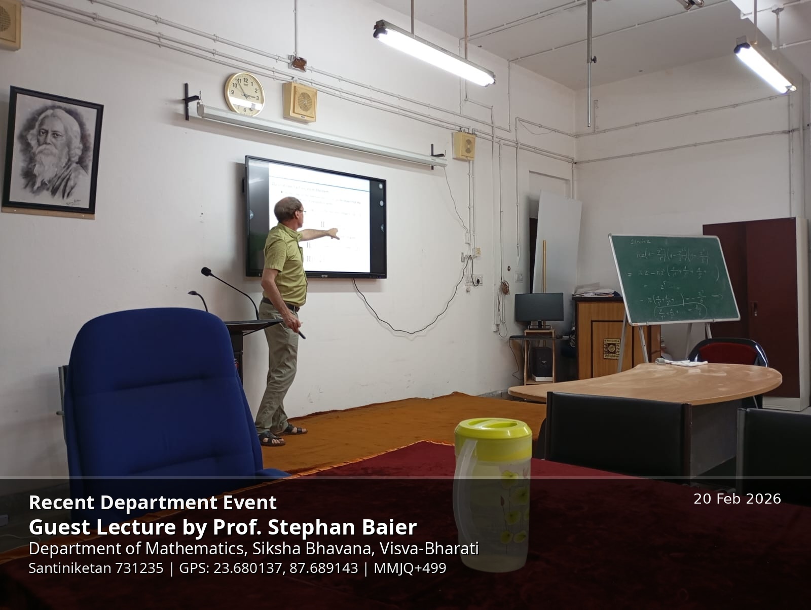 Photograph of the lecture on The Basel problem, 20 February 2026.