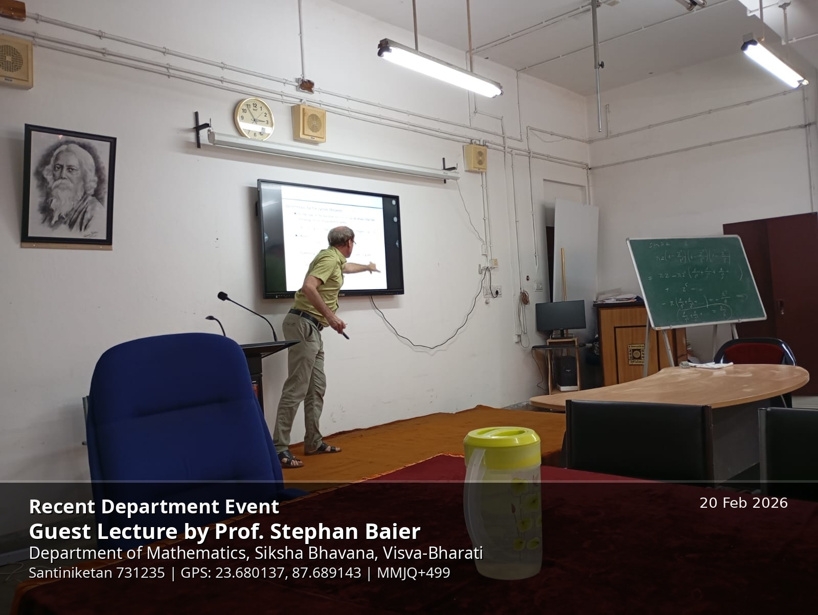Another view of the lecture on The Basel problem, 20 February 2026.