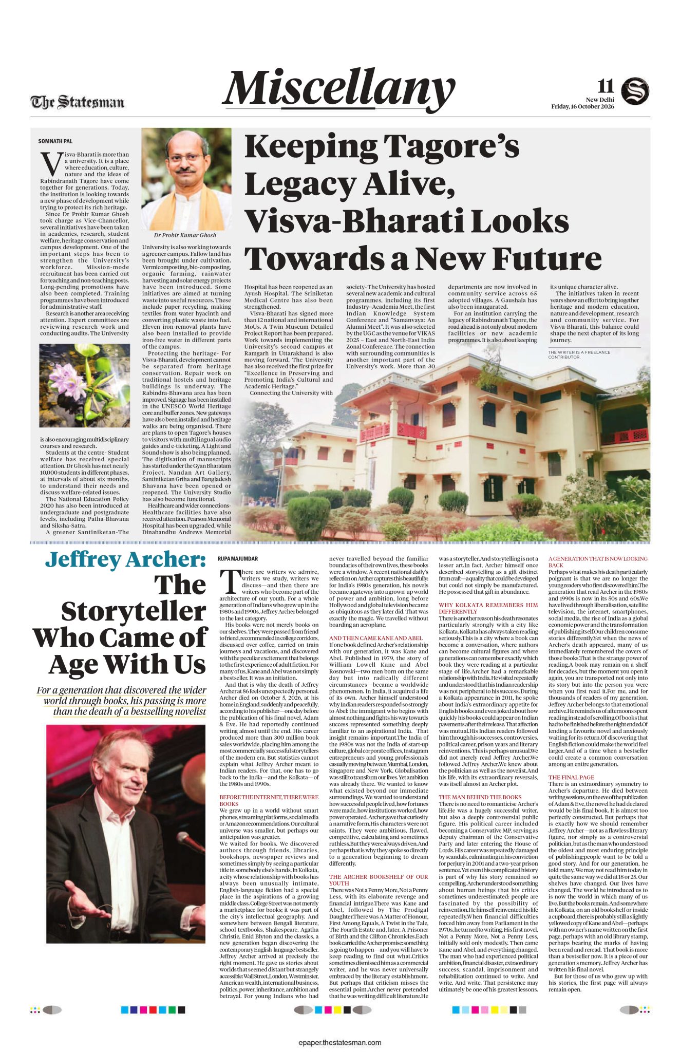 Paper Cutting of the Statesman Newspaper in Delhi