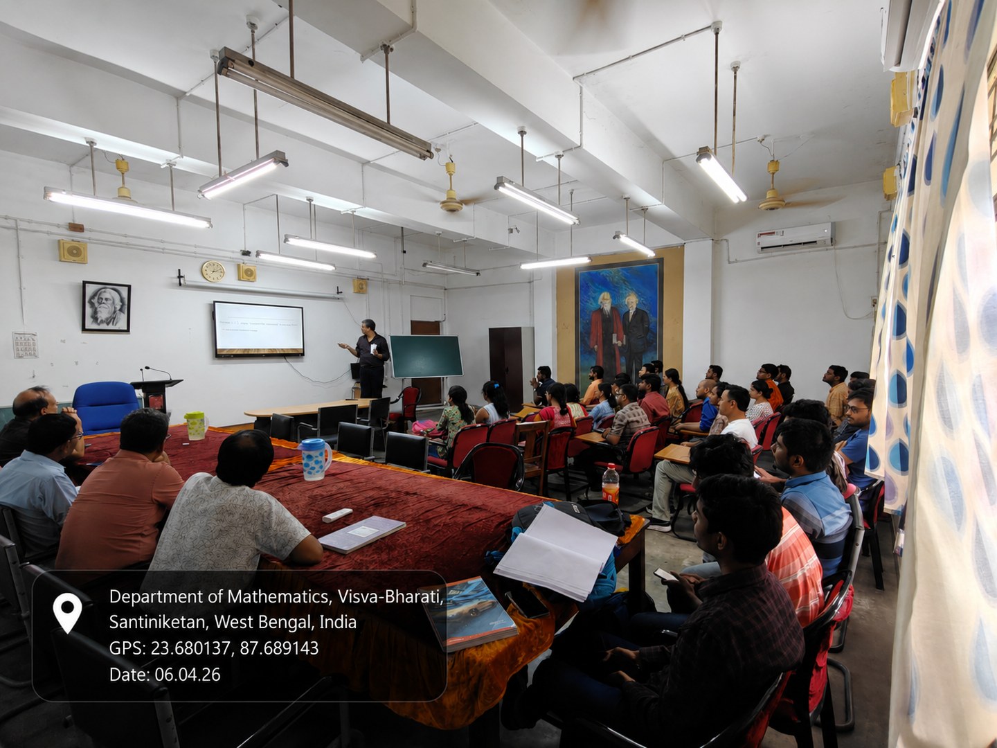 Seminar-room photograph from the departmental lecture on 6 April 2026.