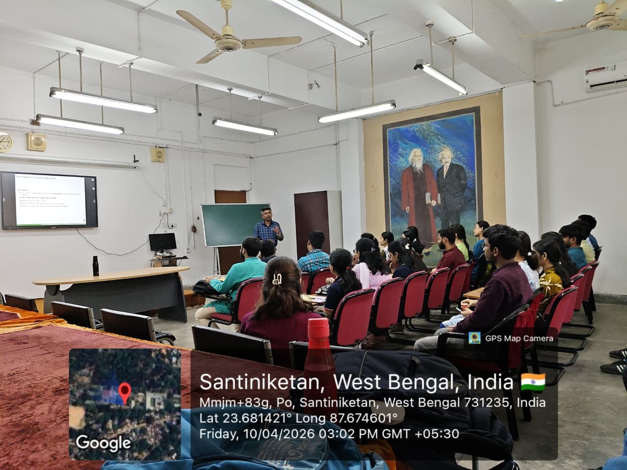 Seminar-room photograph from the departmental lecture on 10 April 2026.